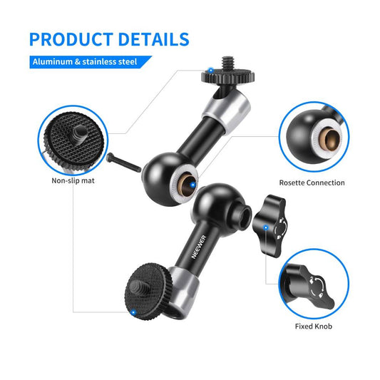 NEEWER 9.8 INCHES ADJUSTABLE ARTICULATING MAGIC ARM AND CLAMP(I TYPE)-ST25C (10099610)