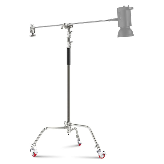 NEEWER Pro 330cm Stainless Steel C Stand with Boom Arm SC340AW