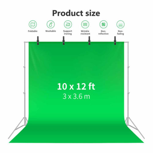 Neewer Chroma Green Backdrop with A-Clamps (10 x 12')