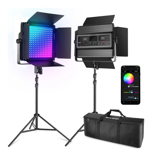 NEEWER 2 Pack RGB1200 LED Video Light