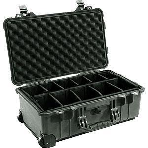 Pelican 1514 black Case With Padded Dividers and Wheels