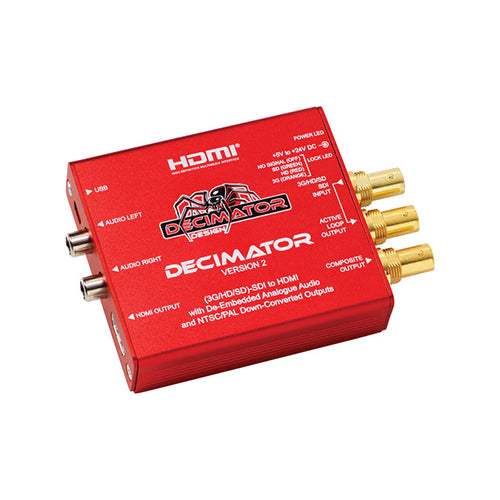 DECIMATOR 2 3G/HD/SD-SDI to HDMI Converter with Built-In NTSC/PAL Downscaler & Analog Audio Outputs