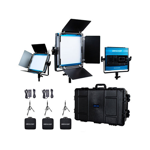 Dracast LED500 X Series Bi-Color LED 3 Light Kit with Injection Molded Travel Case