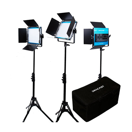 Dracast LED500 X Series Bi-Color LED 3 Light Kit with Nylon Padded Travel Case