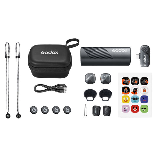 Godox Cube-S 2-Person Wireless Microphone System with USB-C Connector for Mobile Devices (2.4 GHz)