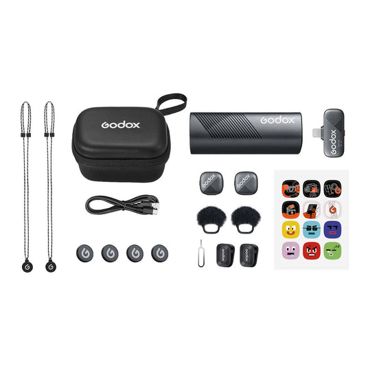 Godox Cube-S 2-Person Wireless Microphone System with Lightning Connector for iOS Devices (2.4 GHz)