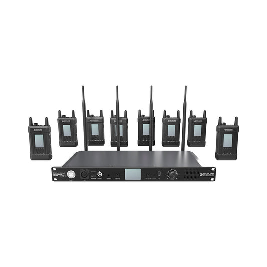 Hollyland Syscom 1000T-8B Full-Duplex Intercom System with Eight Beltpacks and Headsets
