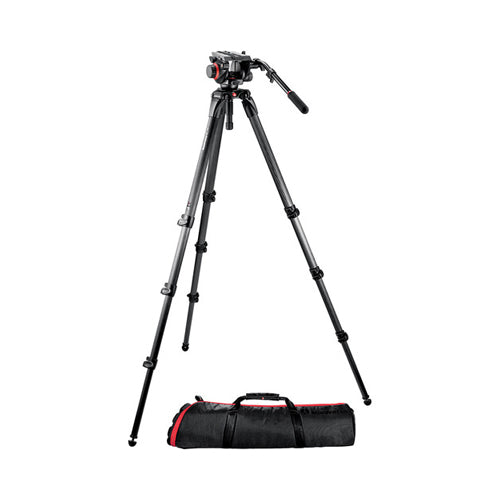 Manfrotto Tripod 504 fluid video head & 536 CF single leg tripod