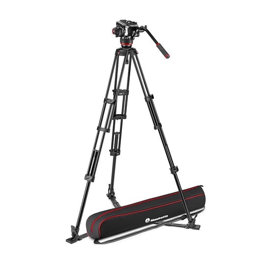 Manfrotto 504X Fluid Video Head with Alu Twin leg tripod GS