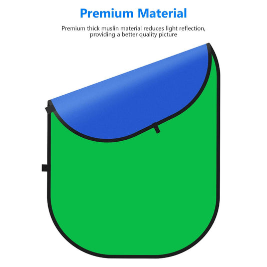NEEWER 1.5x2M 2-in-1 Collapsible Backdrop (Blue&Green)