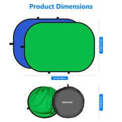 NEEWER 1.5x2M 2-in-1 Collapsible Backdrop (Blue&Green)