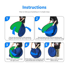 NEEWER 1.5x2M 2-in-1 Collapsible Backdrop (Blue&Green)