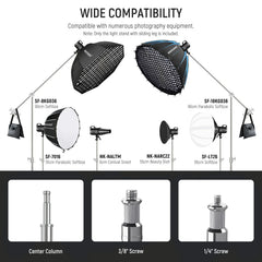 NEEWER Pro 330cm Stainless Steel C Stand with Boom Arm SC320AC