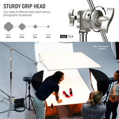 NEEWER Pro 330cm Stainless Steel C Stand with Boom Arm SC320AC