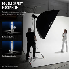 NEEWER Pro 330cm Stainless Steel C Stand with Boom Arm SC340AW