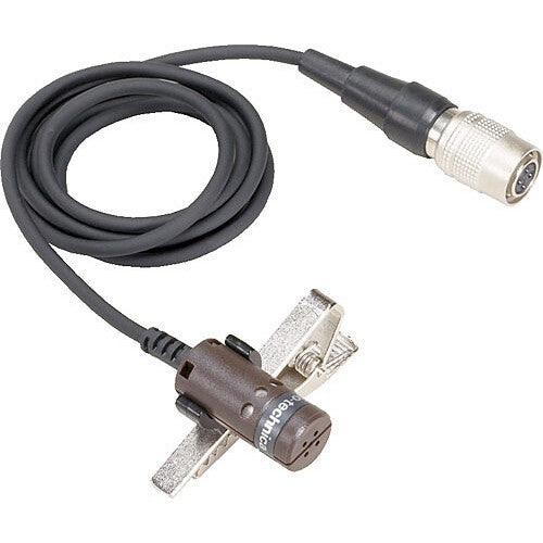 Audio-Technica AT829cW Cardioid Lavalier Condenser Microphone (Black, Locking 4-Pin Hirose Connector)