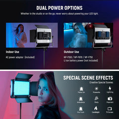 Neewer Upgraded 660 PRO II RGB LED Light Panel (2-Light Kit)