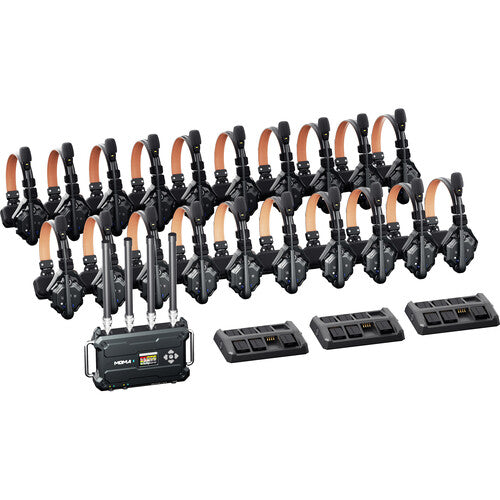 Hollyland Solidcom C1 Pro Roaming Hub 20S Full-Duplex Wireless Intercom System with 20 Single-Ear Headsets (V-Mount, 1.9 GHz)