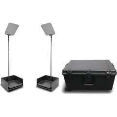 Prompter People StagePro 17" High-Bright Presidential Teleprompter Pair Carbon Fiber Kit with Flight Case