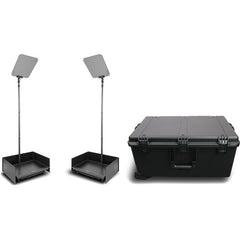 Prompter People StagePro 24" High-Bright Presidential Teleprompter Pair Carbon Fiber Kit with Flight Case