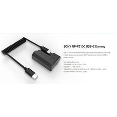 SWIT Dummy Battery for Sony NP-FZ100 with USB-C PD Input Port & Coiled Cable (27")