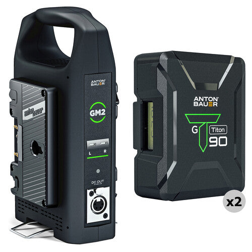 Anton/Bauer 2 x Titon 90 Lithium-Ion Batteries with GM2 Dual-Bay Charger Kit (Gold Mount)