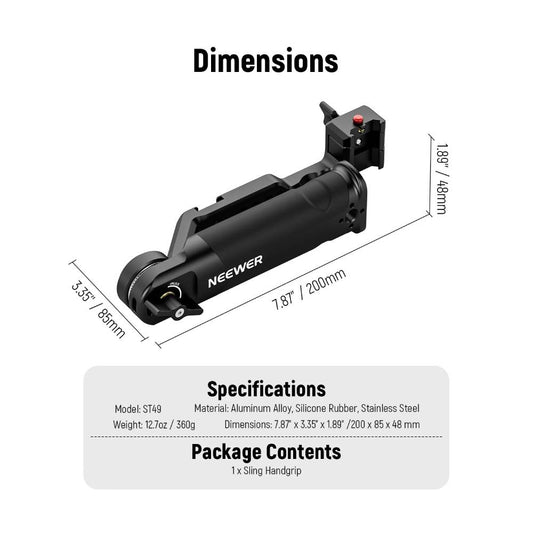 NEEWER Adjustable Handle For RS2/RSC2/RS3/RS3 Pro Gimbal Handheld Stabilizer