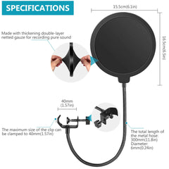 NEEWER NWN3 Studio Microphone Pop Filter Mask Shield