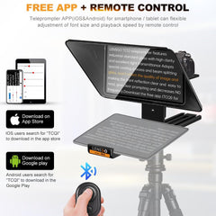 LENSGO TC12 Teleprompter for DSLR/Mirrorless Camera and Tablet up to 12.9 Inches
