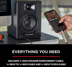 M-Audio BX3 - 3.5-inch 120-Watt Multimedia Reference Monitors for Music Production, Live Streaming and Podcasting (pair)