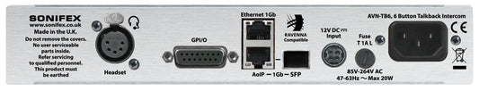 Sonifex AVN-TB6 6 Button Talkback Intercom