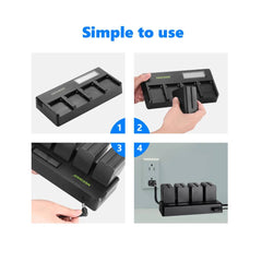 NEEWER 4-Pack NP-F970 Battery Set for Sony