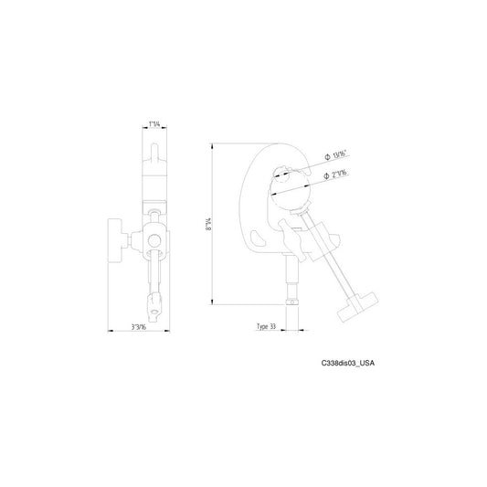 Avenger Quick Action Baby Clamp, w/ 16mm/ 5/8in Pin
