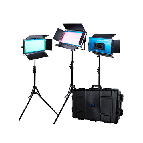 Dracast LED1000 X Series RGB and Bi-Color LED 3 Light Kit with Injection Molded Travel Case