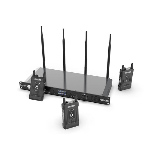 Hollyland Syscom 1000T-8B Full-Duplex Intercom System with Eight Beltpacks and Headsets