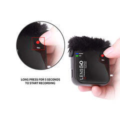 Lensgo348c Compact Digital Wireless Microphone System/Recorder (Black 1v2)