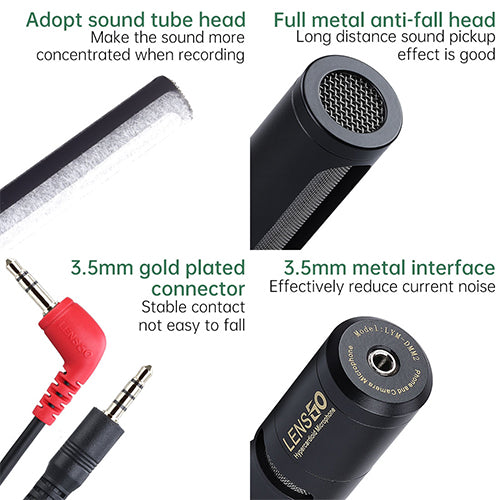 LensgoDMM2 Ultracompact Camera-Mount Shotgun Microphone