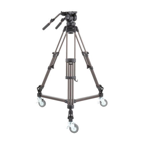 Libec LX10 Studio Two-Stage Aluminum Tripod System and H65B Head with Dual Pan Handles and Spreader Dolly