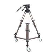 Libec LX10 Studio Two-Stage Aluminum Tripod System and H65B Head with Dual Pan Handles and Spreader Dolly