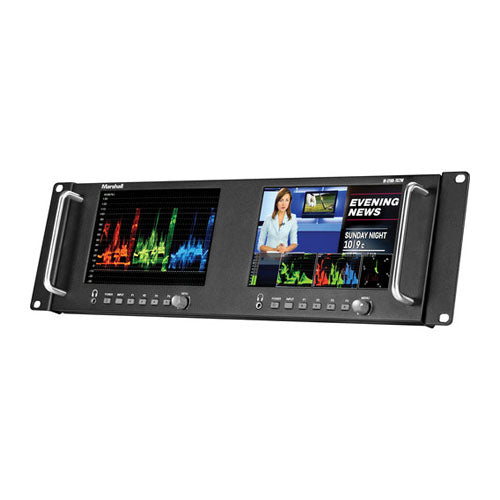 Marshall Electronics M-LYNX-702W Dual 7" Loop Through 3G-SDI Rackmount Monitor with Loop Through HDMI Input/Output