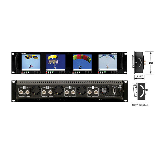 Marshall Electronics V-R44DP-SDI Quad 4" Rack Mount Monitors with SD-SDI Input, 4:3 NSTC/PAL Switchable