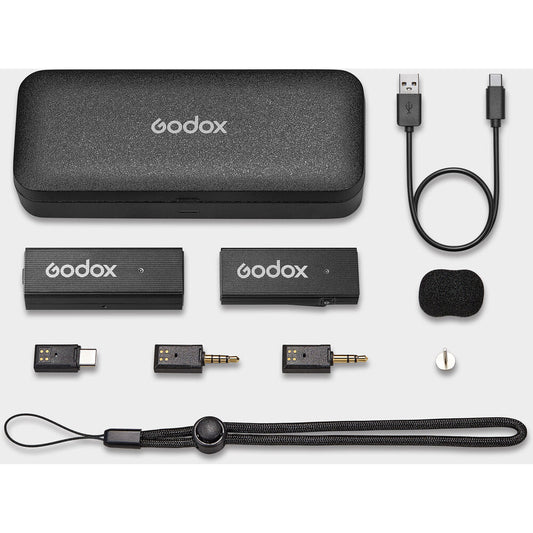 Godox MoveLink Mini UC Wireless Microphone System for Cameras & Mobile Devices (2.4 GHz, Classic Black)