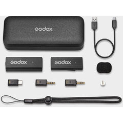 Godox MoveLink Mini UC Wireless Microphone System for Cameras & Mobile Devices (2.4 GHz, Classic Black)