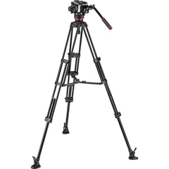 Manfrotto 504X Fluid Video Head With Aluminum Tripod with Mid-Level Spreader
