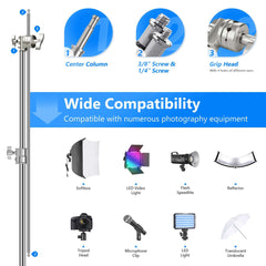 NEEWER 320cm Stainless Steel C Stand with Boom Arm