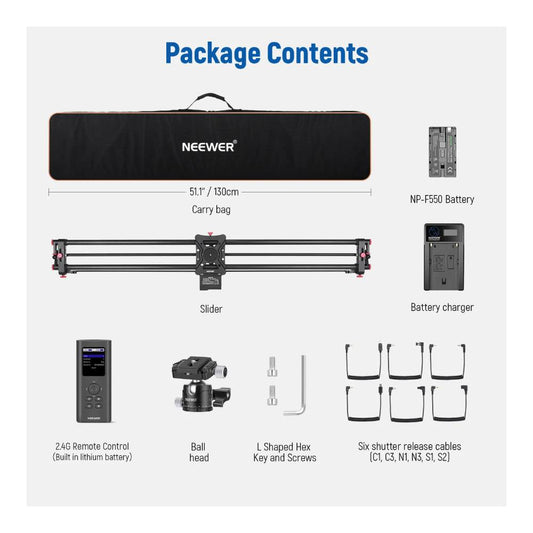 NEEWER ER1-120cm Motorized Carbon Fiber Camera Slider with Remote