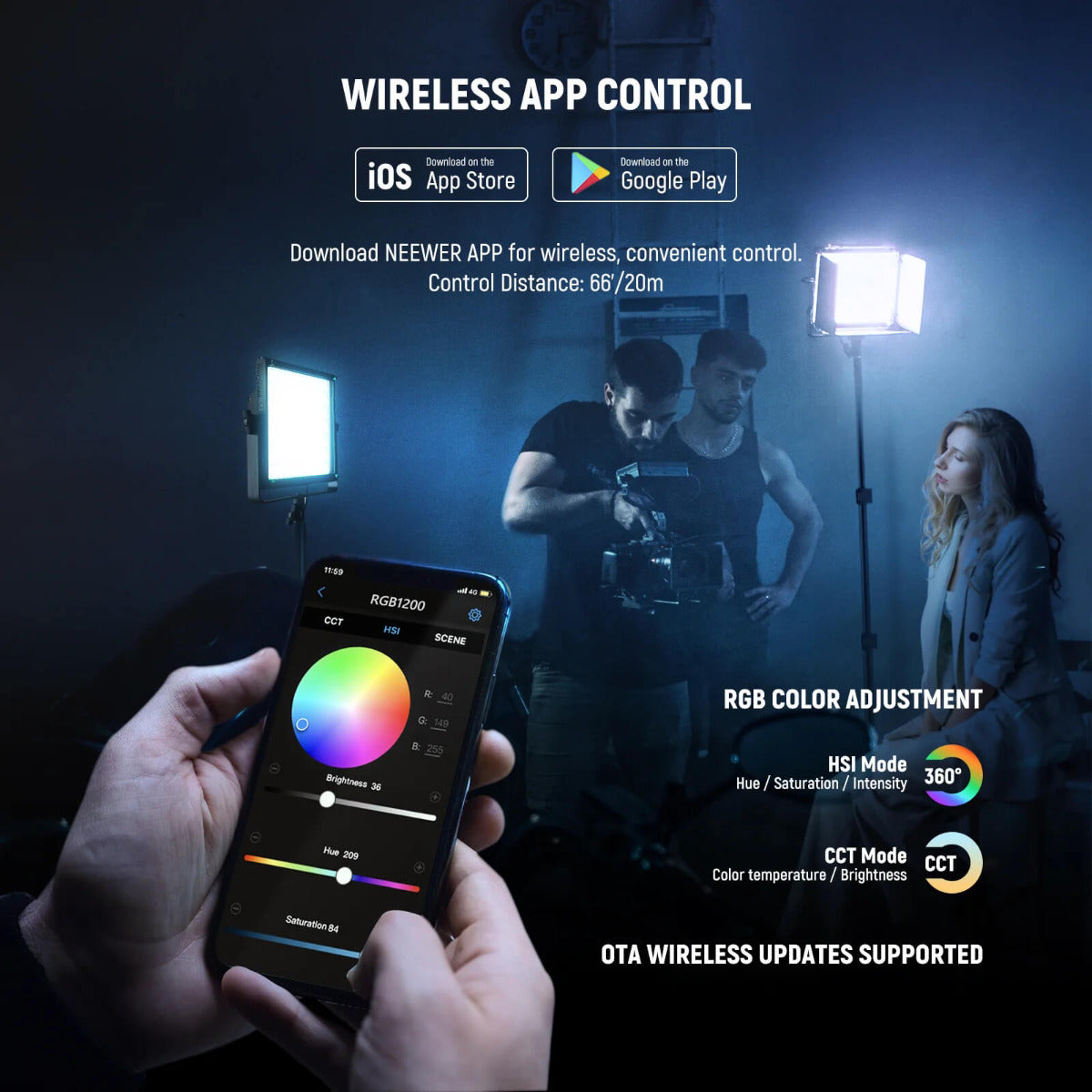 Web App Control Led Display NEEWER RGB1200 60W APP Control RGB LED Video Light | 10102573 | Dubai ...