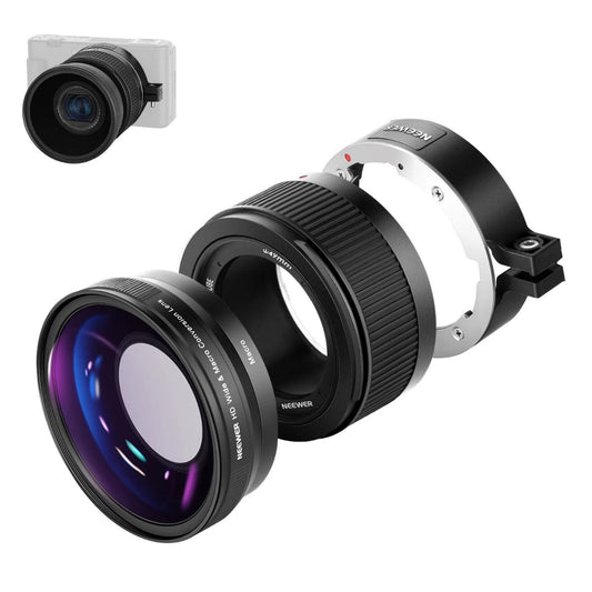 NEEWER HD WIDE&MARCO CONVERSION LENS 0.75X FOR SONY ZV1（BLACK)