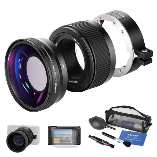 NEEWER HD WIDE&MARCO CONVERSION LENS 0.75X FOR SONY ZV1（BLACK)