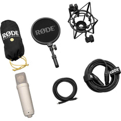 RODE NT1 5th Generation Large-Diaphragm Cardioid Condenser XLR/USB Microphone - Silver